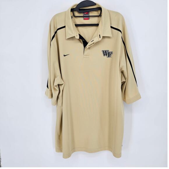 Nike Wake Forest University Collegiate Demon Deacons Gold Golf Polo Shirt XXL - Picture 1 of 8
